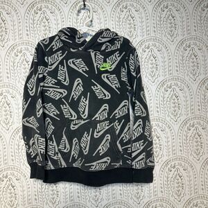 Nike Boys All‎ Over Print Logo Pullover Hoodie Sweatshirt Size Medium 6